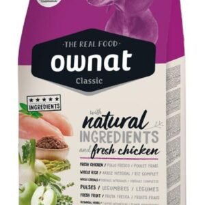 Ownat Classic Mini Adult 8 kg · 40 % pollo & pavo, croqueta mini