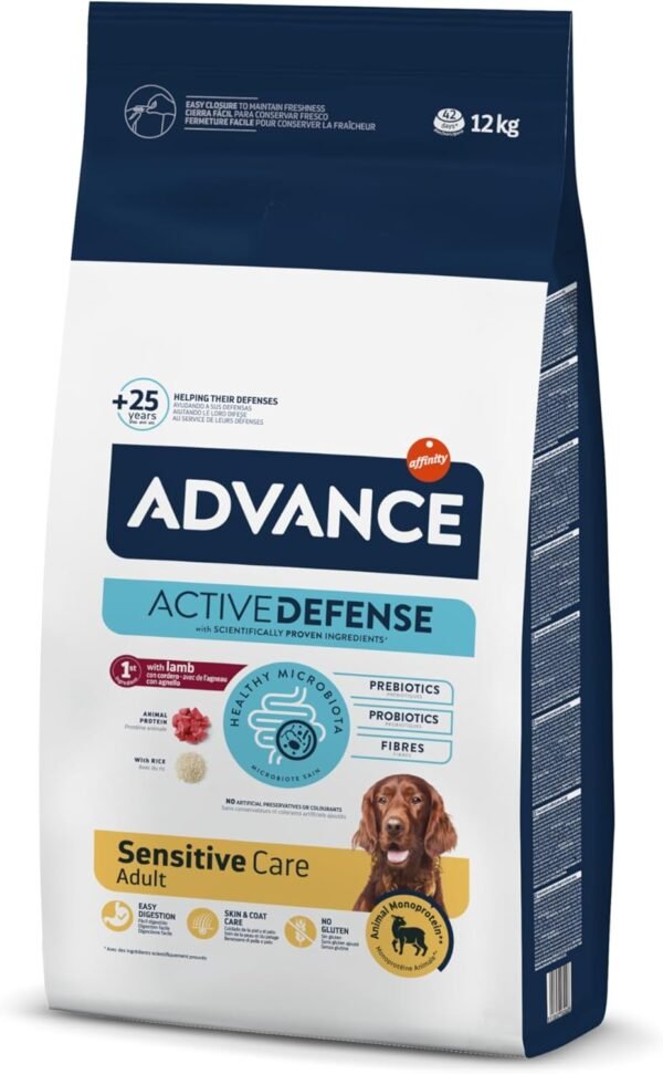 Advance Medium-Maxi Sensitive Cordero 12 kg – Pienso Digestive Care para Perros de Razas Medianas y Grandes