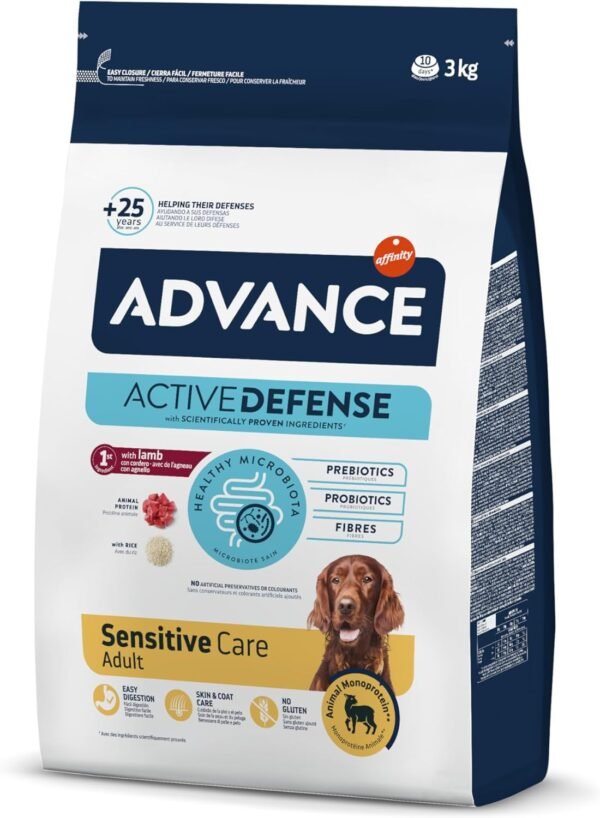 Advance Medium-Maxi Sensitive Cordero 3 kg – Pienso Digestive Care para Perros de Razas Medianas y Grandes