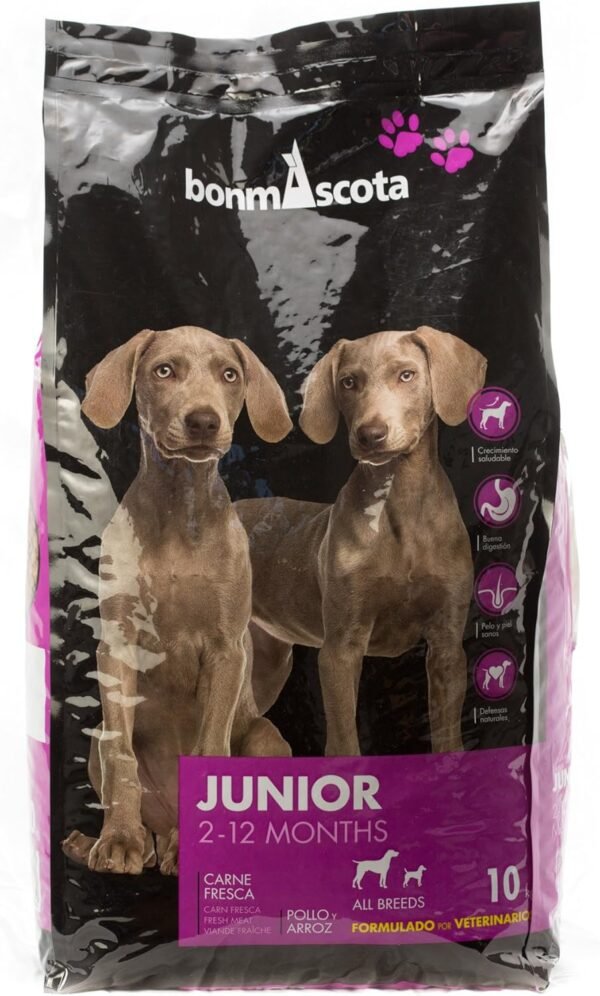 Bonmascota Junior 10 kg – Pienso Premium 30/20 para Cachorros (2-12 meses)