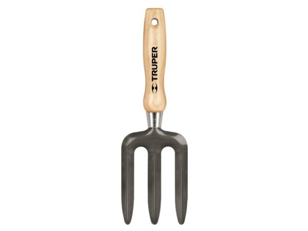 Horca de Jardín 150 mm – Mini-Horquilla de Mano con 3 Púas de Acero