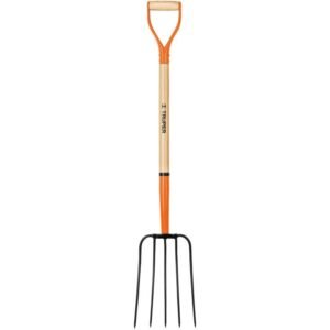 Horca para Paja de Gran Capacidad – 5 Dientes Forjados, Ancho 34 cm + Mango de Madera 122 cm
